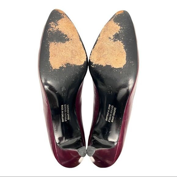 Rayne London Rare 80’s Vintage Custom Wine Red & Black Leather Pumps Size 8.5 AA - Picture 8 of 13